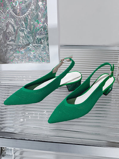 Belt Buckle Hollow Pointed-Toe Split-Joint Pumps Sandals Slider Sandals