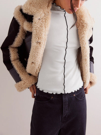 Long Sleeves Skinny Solid Color Round-Neck T-Shirts