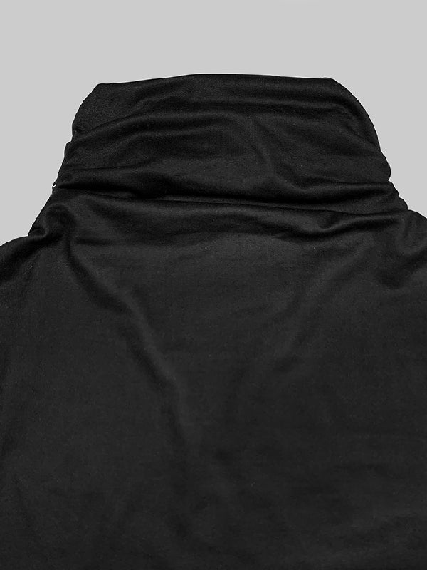 Long Sleeves Skinny Printed High-Neck T-Shirts Tops