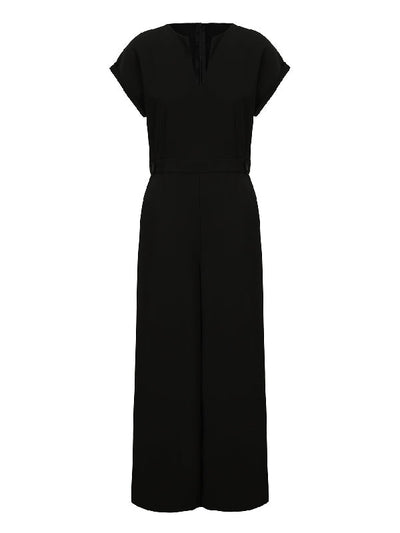 Cap Sleeve Wide Leg Solid Color Jumpsuits