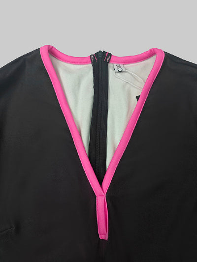 Long Sleeves Skinny Colorful Contrast Color Striped V-Neck Maxi Dresses