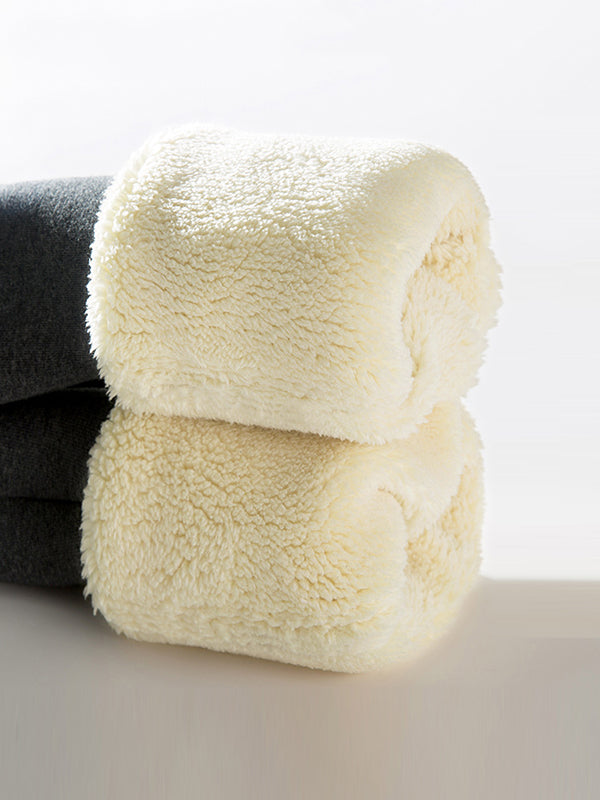 Simple Skinny Leg Keep Warm Solid Color With Velvet Leggings