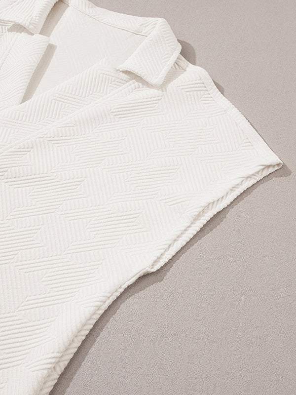 Loose Short Sleeves Solid Color V-Neck T-Shirts Tops