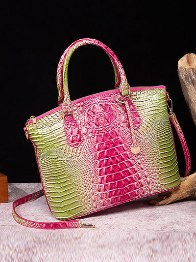 Alligator Print Pleated Split-Joint Bags Handbags