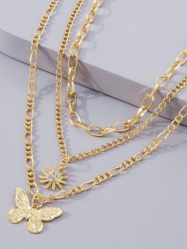 Butterfly Shape Layered Necklaces Accessories