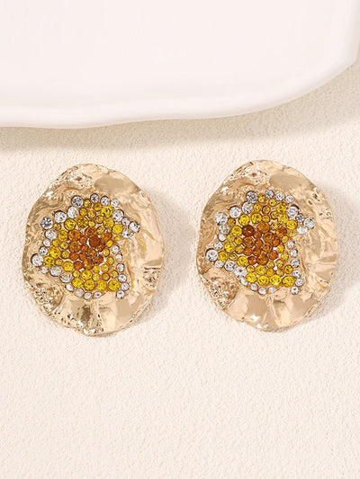 Irregularity Geometric Rhinestone Shiny Earrings Accessories
