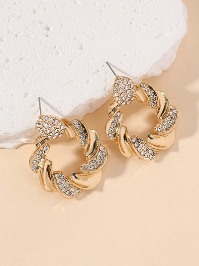 Geometric Rhine Stones Earrings Accessories