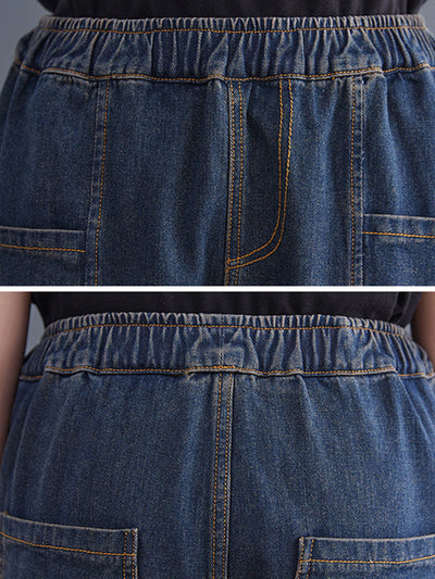 Artistic Retro Loose Elasticity Jean Pants