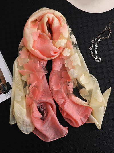 Original Floral Sun-Protection Silk Scarf