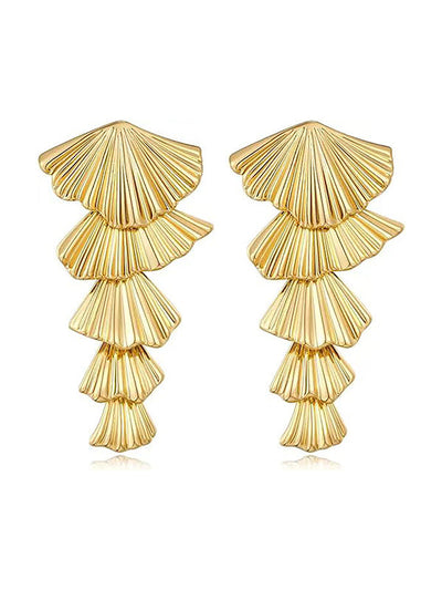 Geometric Tasseled Drop Earrings