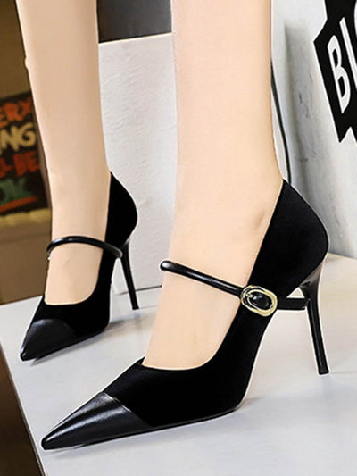 Buckle Pointed-Toe Pumps