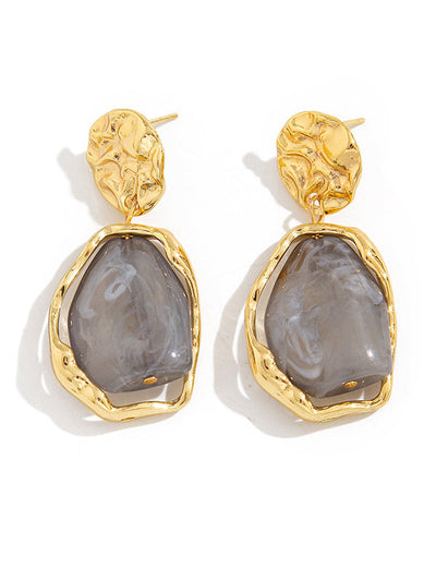 Irregularity Geometric Shiny Earrings Accessories