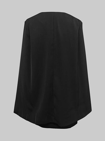 Cape Split-Joint Tied Waist V-Neck Mini Dresses