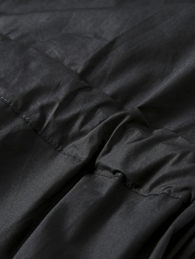 Loose Short Sleeves Contrast Color Drawstring Printed Tied Waist Lapel Midi Dresses Shirt Dress