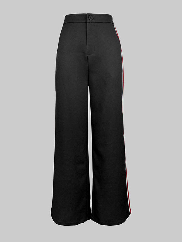 High Waisted Loose Contrast Color Printed Pants Trousers