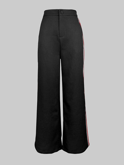 High Waisted Loose Contrast Color Printed Pants Trousers