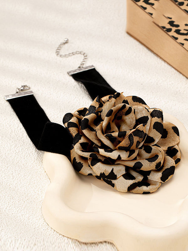 Flower Shape Leopard Necklaces Accessories