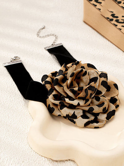 Flower Shape Leopard Necklaces Accessories