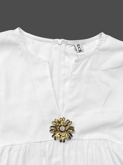 Loose Short Sleeves Solid Color Deep V-Neck Midi Dresses Shirt Dress