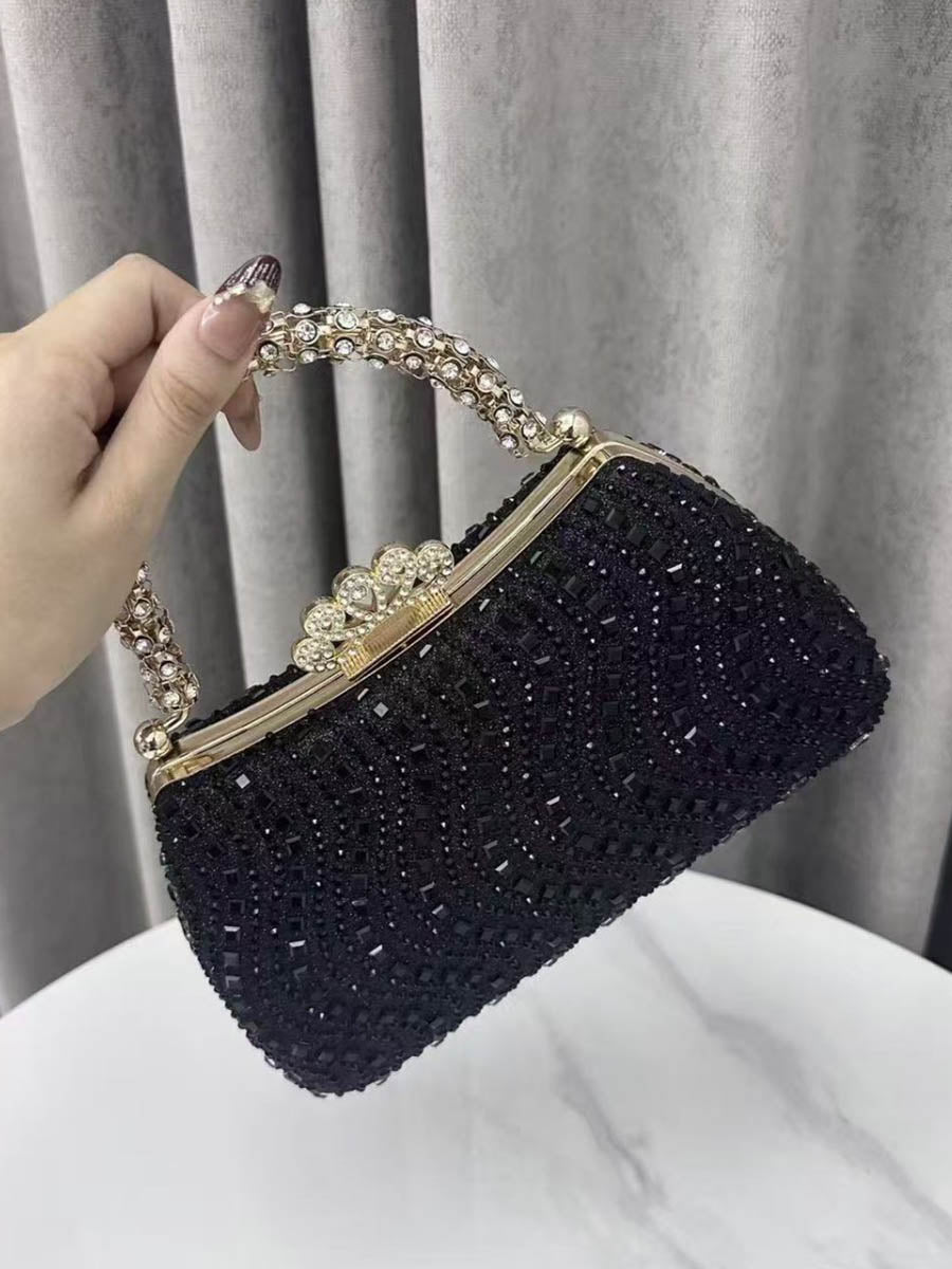 Lock Rhine Stones Shiny Evening Bags & Clutches Mini Bags