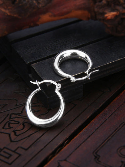 Women Casual Silver Round Circle Earrings