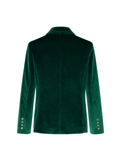 Long Sleeves Buttoned Solid Color Notched Collar Blazer Suits Outerwear