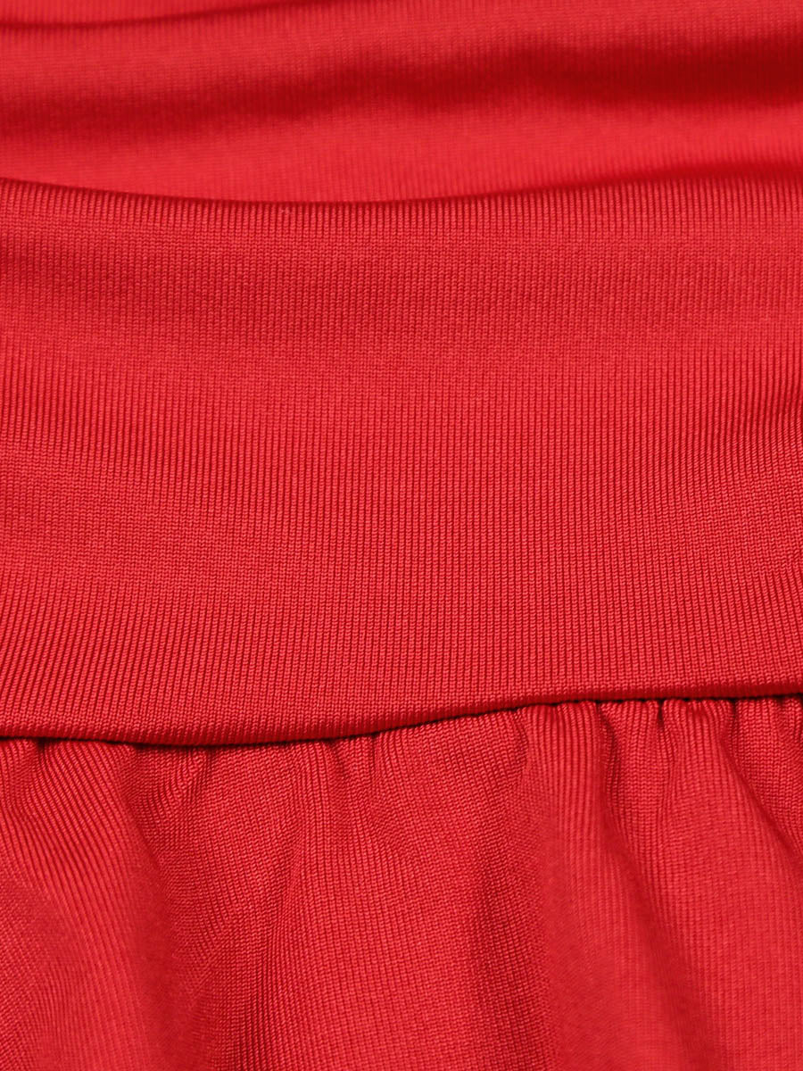 A-Line Elasticated Waist Backless Pleated Solid Color Split-Joint Deep V-Neck Mini Dresses