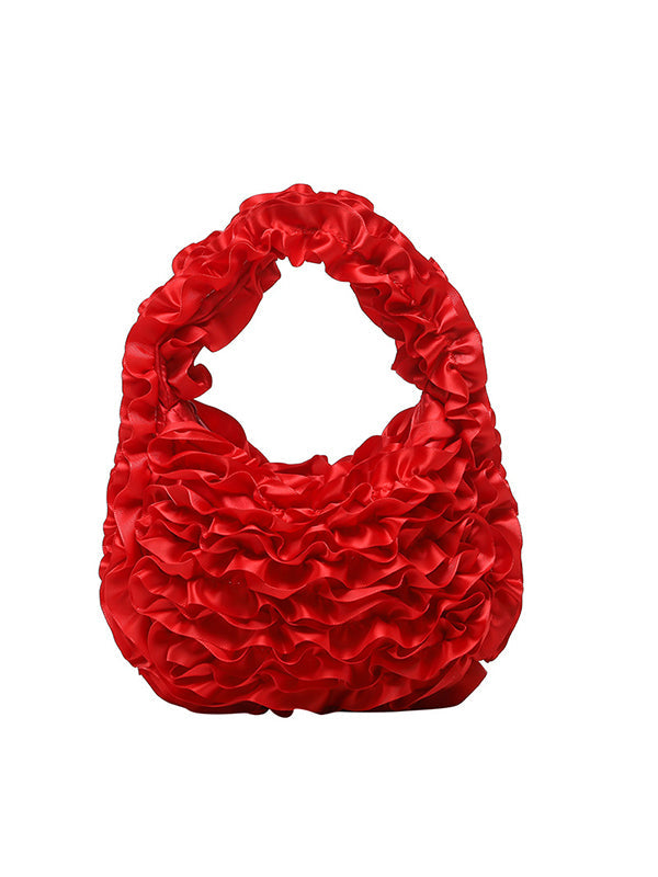 Ruffled Solid Color Mini Bags