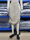 A-Line Buttoned Drawstring Pockets Solid Color Split-Side Skirts Bottoms