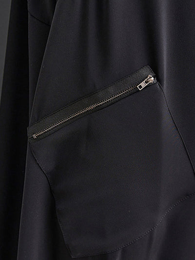 Loose Oversize Solid Color Zipper Jumpsuits Bottoms