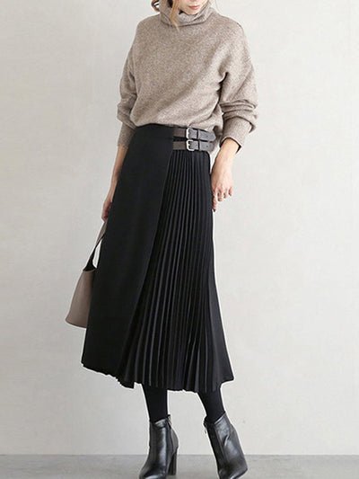 Graceful A-Line Pleated Skirt