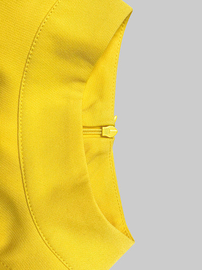 Flared Sleeves High Waisted Buttoned Solid Color Mock Neck Midi Dresses