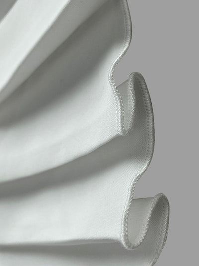 Flared Sleeves Half Sleeves Pleated Split-Joint Round-Neck Midi Dresses