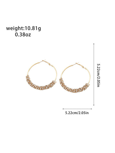 Geometric Rhine Stones Drop Earrings