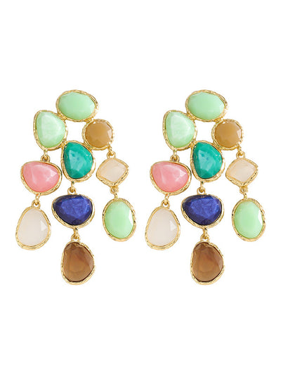 Geometric Tasseled Drop Earrings