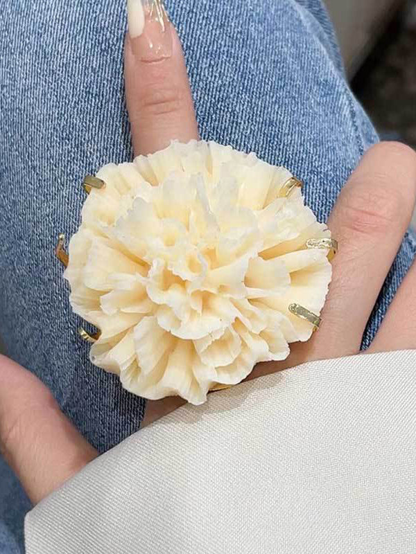 Flower Shape Pleated Rings Accessories