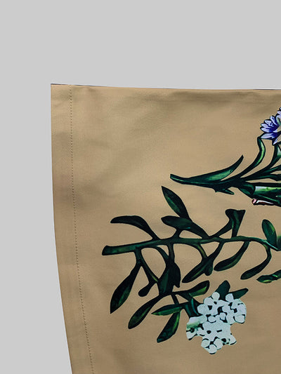 High Waisted Loose Belted Flower Print Pockets Pants Trousers