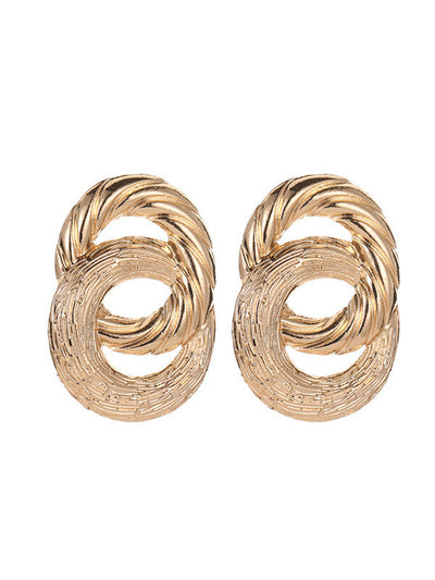 Geometric Hollow Solid Color Drop Earrings