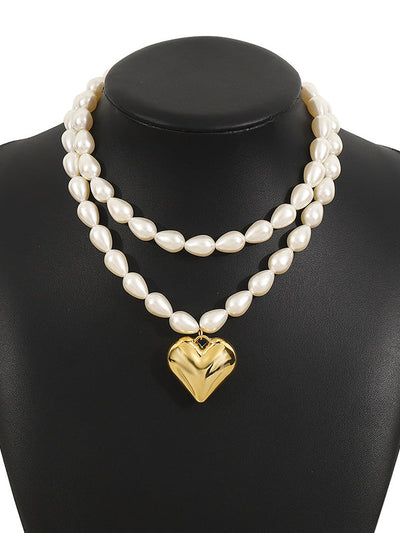 Double Layered Heart Shape Necklaces Accessories