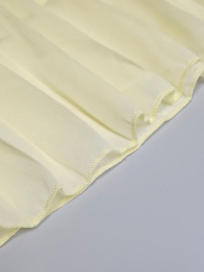 Sleeveless Gauze Pleated Solid Color Split-Joint Boat Neck Evening Dresses Maxi Dresses