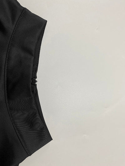 Loose Sleeveless Contrast Color Split-Joint Tiered High Neck Evening Dresses Midi Dresses