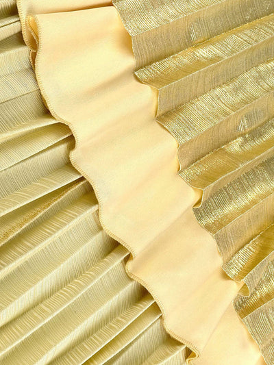 A-Line High Waisted Asymmetric Pleated Shiny Solid Color Split-Joint Zipper One-Shoulder Maxi Dresses