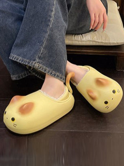 Round-Toe Split-Joint Platform Shoes Slippers