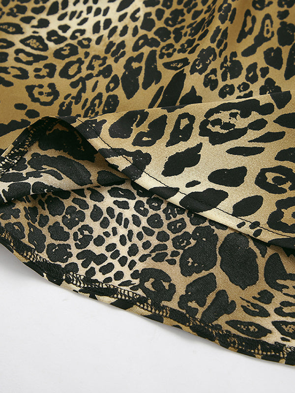 High Waisted Mermaid Leopard Split-Joint Skirts