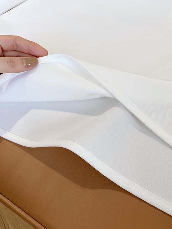 Long Sleeves Loose Solid Color Lapel Blouses