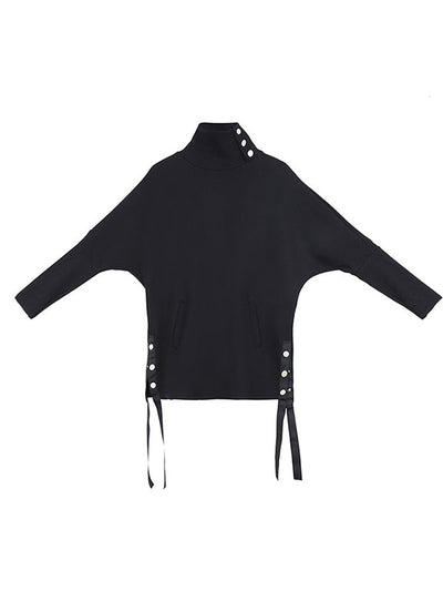 Original Solid Stand Collar T-Shirts Tops