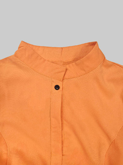 A-Line Long Sleeves Buttoned Layered Pleated Pockets Ruffled Solid Color Split-Joint Stand Collar Maxi Dresses