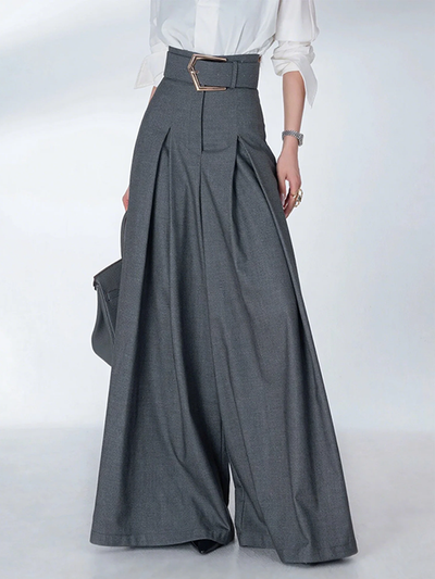 Loose Wide Leg Solid Color Casual Pants Bottoms Trousers