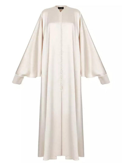 Casual Batwing Sleeves Split-Front Solid Color Maxi Dresses