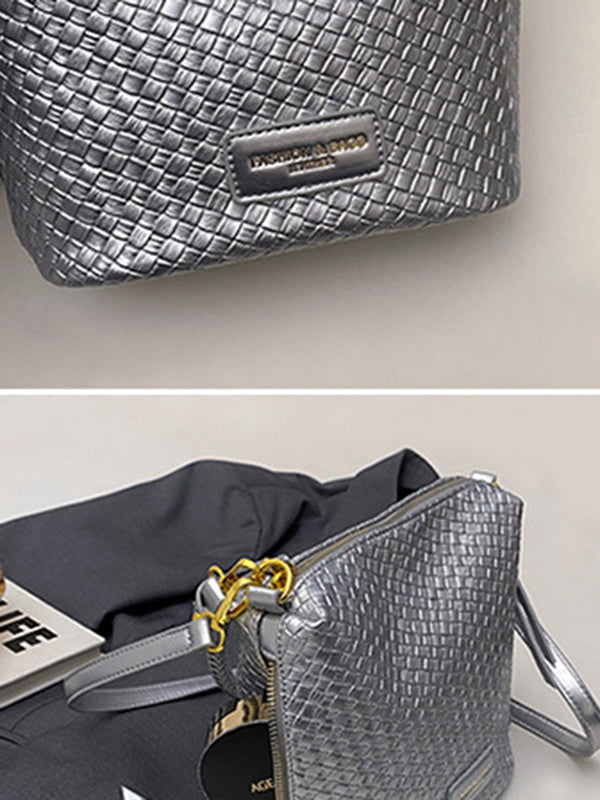 Split-Joint Woven Zipper Bags